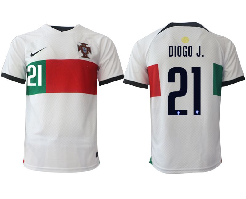 Men 2022 World Cup National Team Portugal away aaa versio white #21 Soccer Jersey->->Soccer Country Jersey